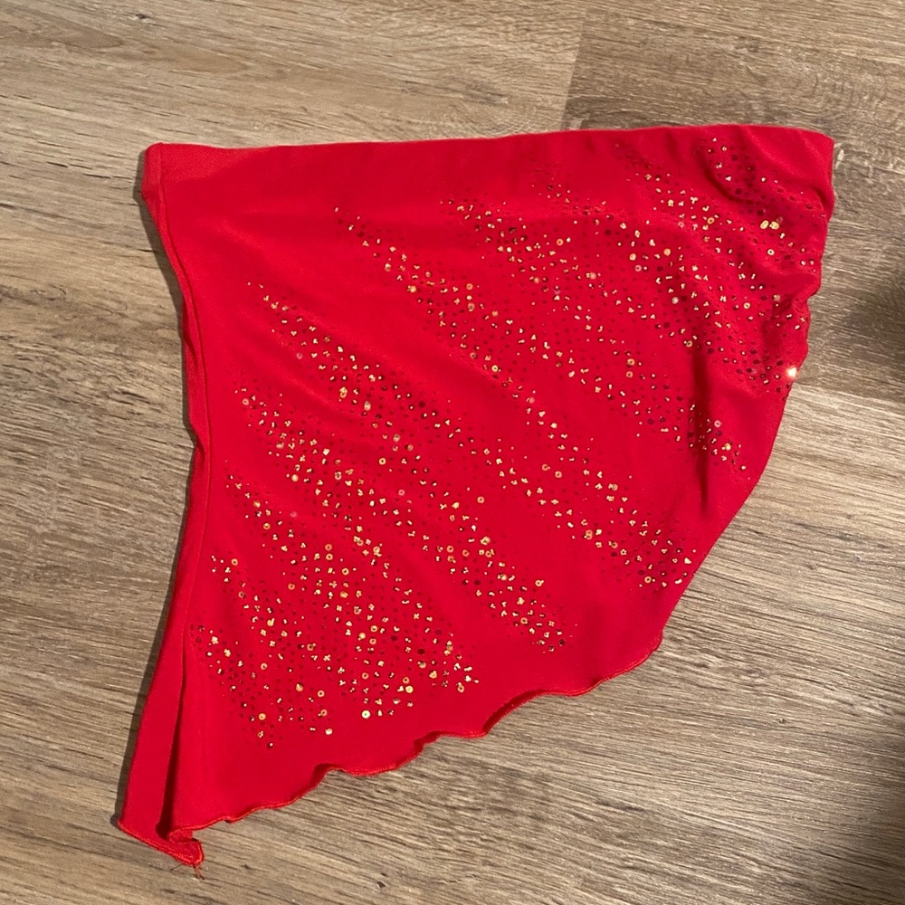 Elegant Red Asymmetrical crop top